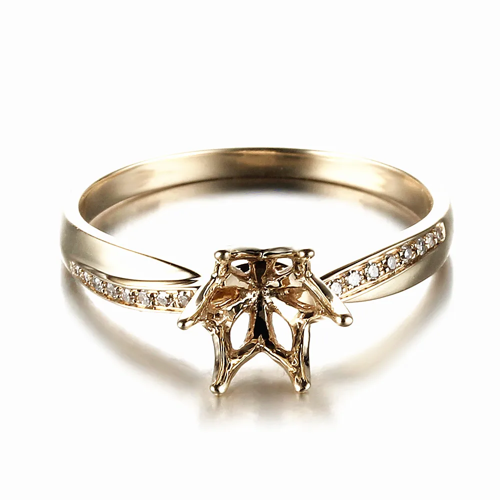 

Женское кольцо с круглым вырезом Shruno, однотонное кольцо 6,5-7 мм из желтого золота 10 к с натуральными бриллиантами, модные ювелирные украшения...