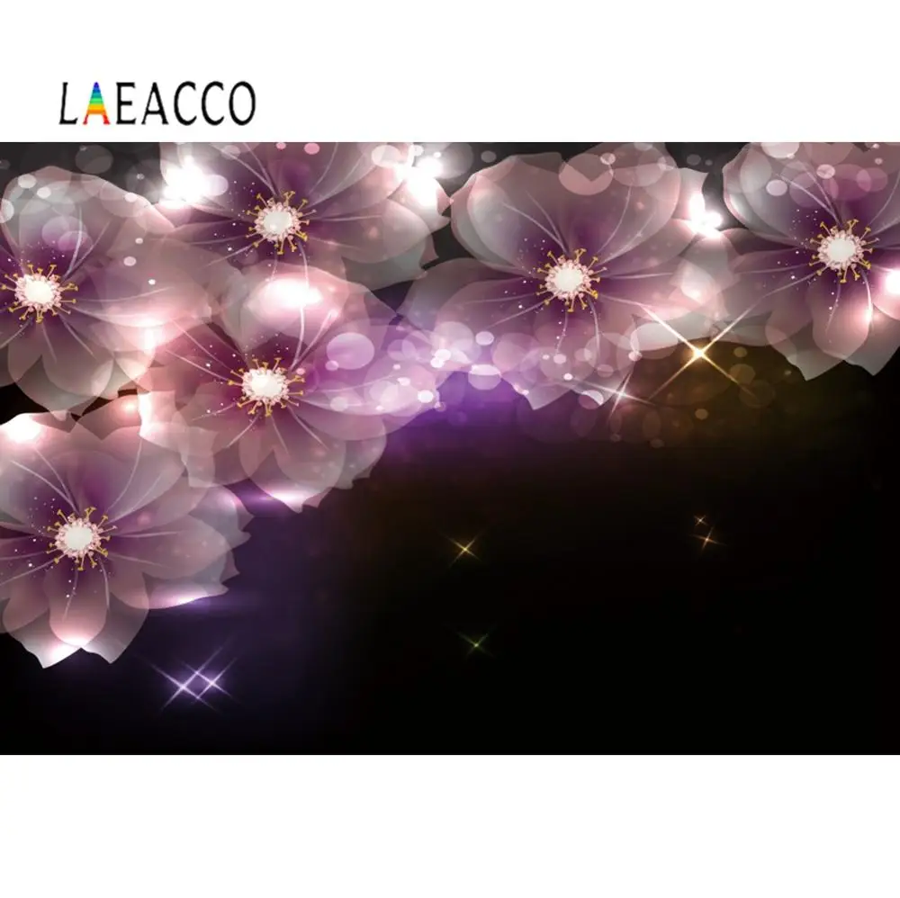 Laeacco светящиеся цветы фиолетовый декор вечерние фоны для портретной фотографии