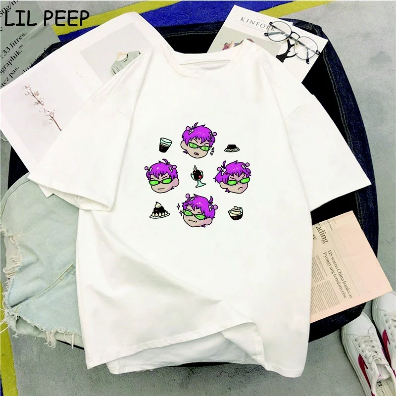 

Женская Винтажная футболка в стиле хип-хоп, повседневная и уличная одежда в Корейском стиле с забавным рисунком Саики Мерч, 90S