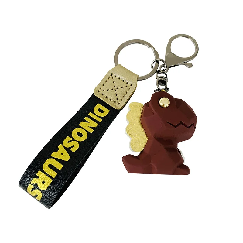 

Nordic Fashion Gift Geometric Dinosaur Keychain Female Cute Doll Car Key Pendant Couple Key Chain School Bag Ornament