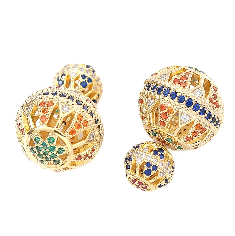 Новое поступление богемные цветные серьги с большими шариками модные золотые