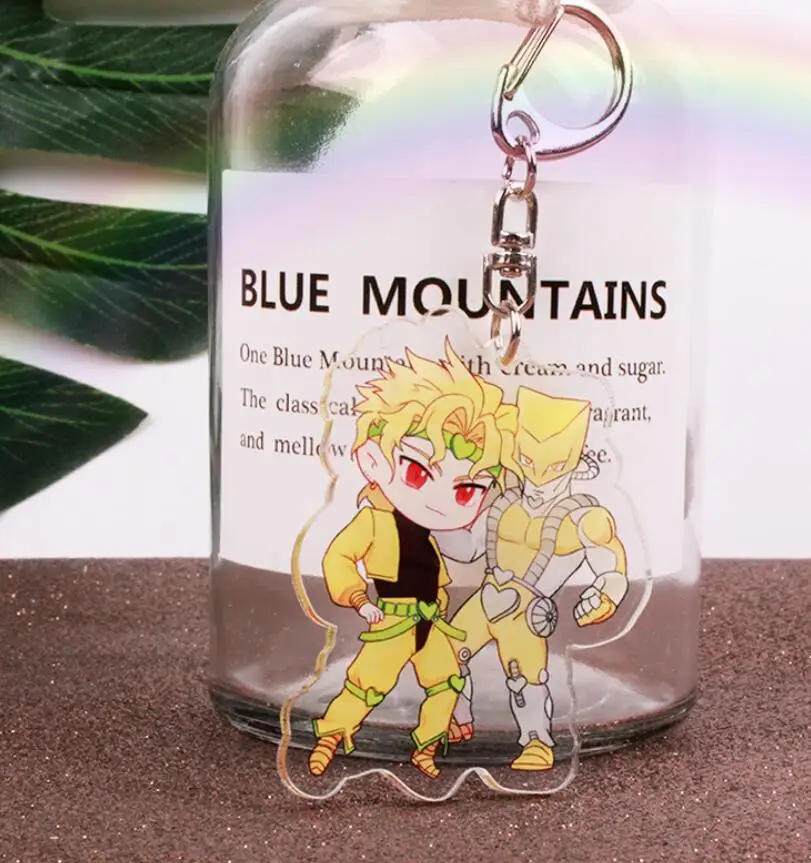 Anime JoJos Bizarre Adventure Golden Wind Kujo Jotaro Acrylic Figure keychain Keyring Decoration Collection Model Toy Cosplay