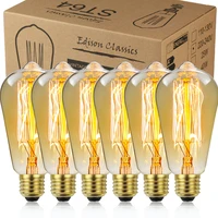 tianfan 6 pack edison bulbs st64 vintage light bulb 40w 60w decorative light bulb 110v 220v