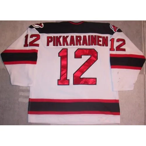 

12 Ilkka Pikkarainen Vintage 90s Albany River Rats MEN'S Hockey Jersey Embroidery Stitched Customize any number and name
