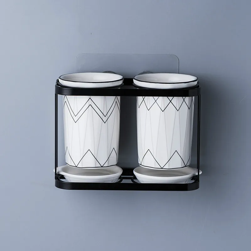 

Diamond wall-mounted chopstick cylinder ceramic drainage double tube household chopstick cage chopstick holder