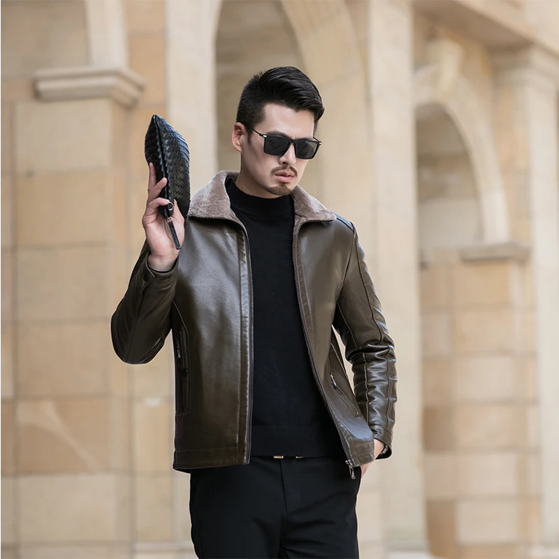 Новинка 2019 роскошное модное мужское меховое пальто Мужская зимняя одежда