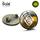 Аниме Genshin ударопрочная брошь значки глаза Бога смешанные с 25 мм и 20 мм стеклянный кабошон броши булавка ювелирные изделия подарки для друзей