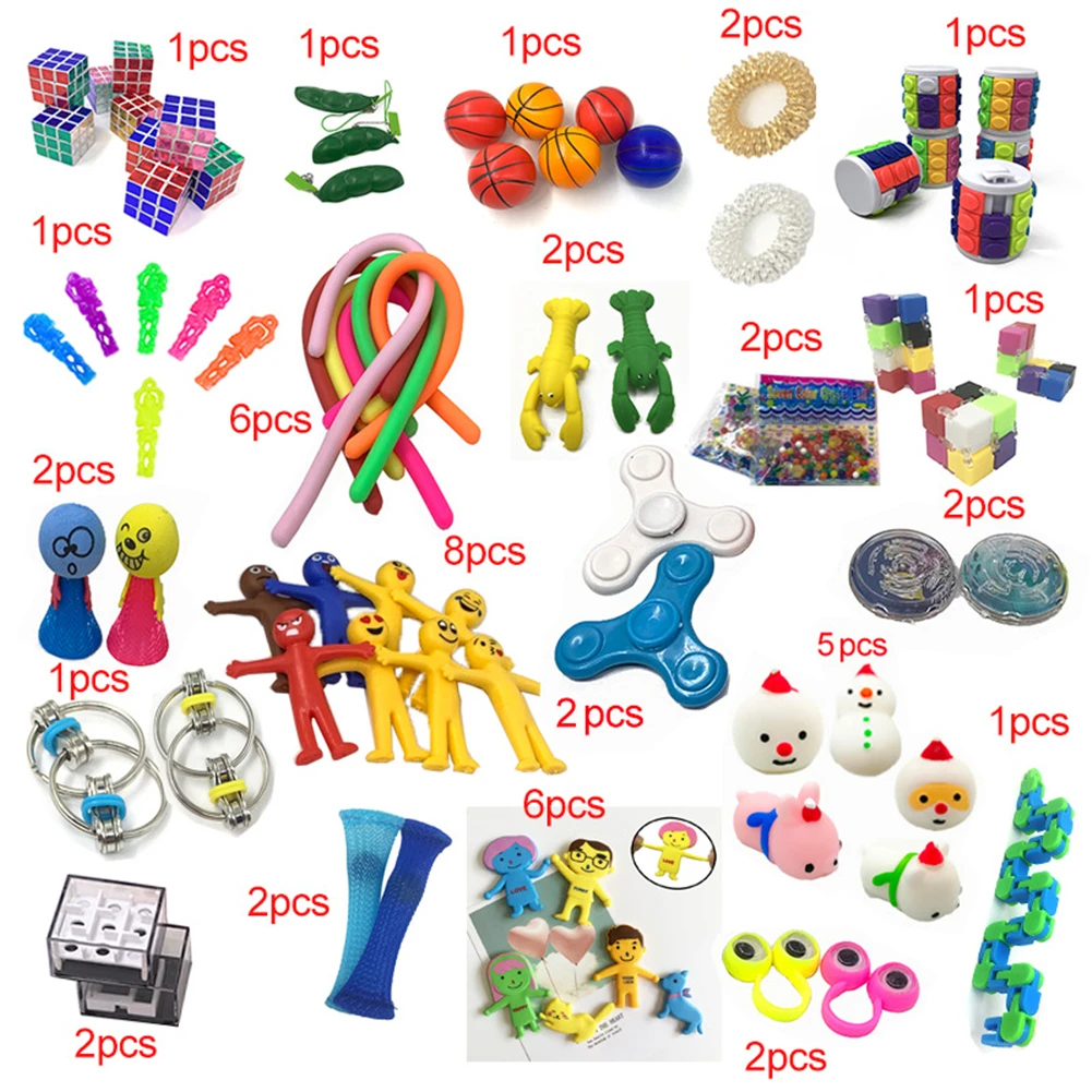

Fidget Toys Anti Stress Stretchy Strings Mesh Marble Relief Sensory Toy Set Gift for Kids Adults