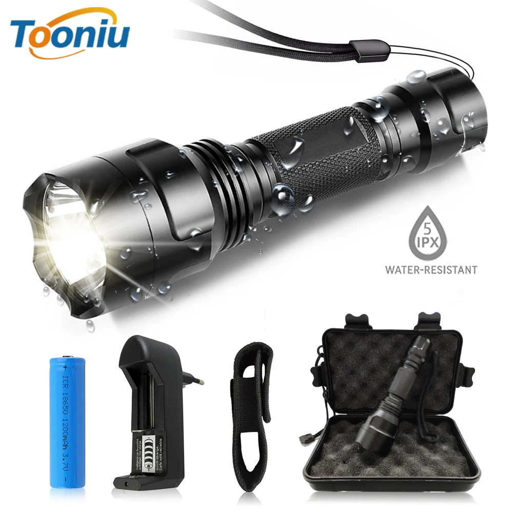 

Super bright LED Flashlight 5 lighting modes Led Torch for Night Riding Camping Hiking Hunting & Indoor Activities Use 18650