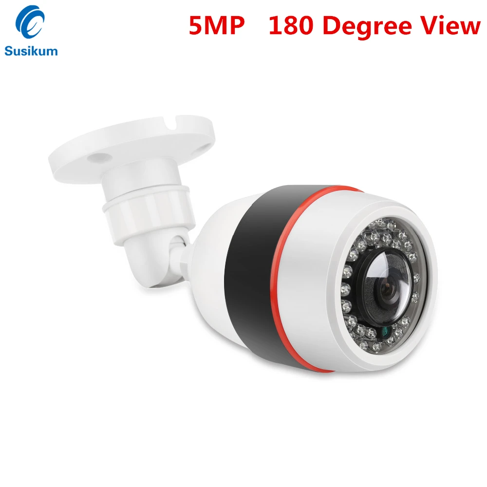 

5MP Fisheye IP Camera Outdoor Waterproof 1.7mm Lens 180 Degree IR NIght Vision Video Surveillance Camera ONVIF Face Detection
