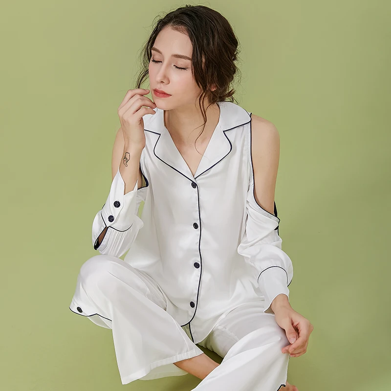 Новинка 2020 Лидер продаж летняя тонкая Пижама пижамный комплект топ с длинными