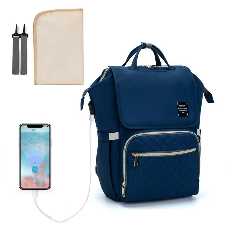 

USB-сумка для подгузников с ремешками и пеленальной подушкой, сумка для детских подгузников, сумка для мам, рюкзак для детской коляски, для бе...