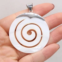 natural shell pendants round shape mother of pearl abalone shell exquisite charms for jewelry making diy necklace accessories