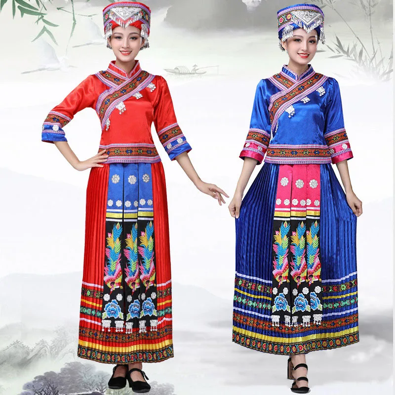 

Performance Costumes Tujia, Yao, Yi, Zhuang, Minority, Yunnan Miao Costumes, Female Performances, Dance Costumes