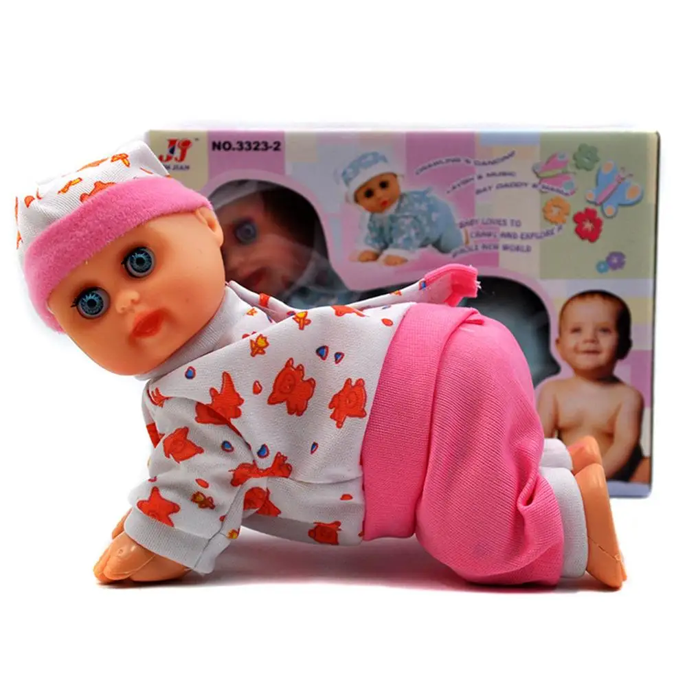 Забавная электрическая умная кукла Смеющийся плач Поющая ползающая Детская