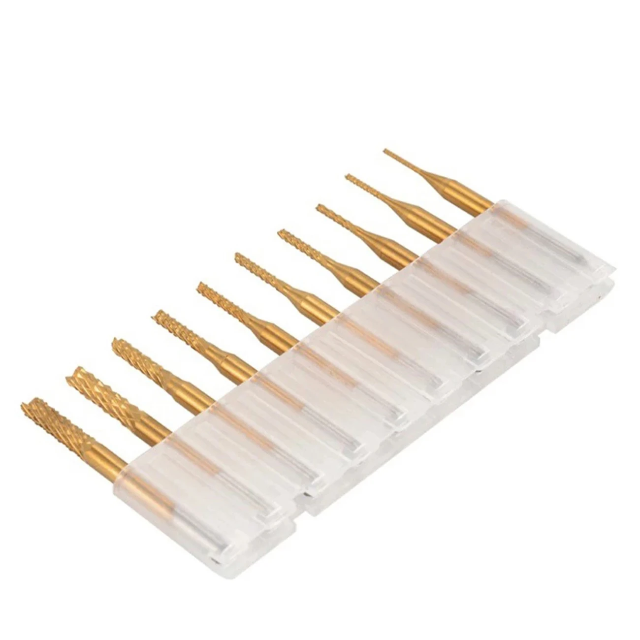 

10pcs PCB Milling Cutter Set 3.175mm Shank PCB Machine Engraving Bit End Mill Titanium Coat Carbide CNC Machine Router Bit