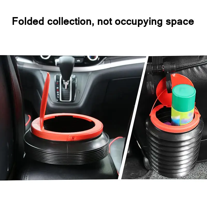 

Onever 4L Multifunctional Magic Car Container Barrel Trash Bin Portable Practical Foldable Storage Bucket Black Car Trash Can