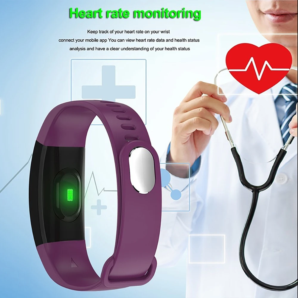 Smart Bracelet IP68 Waterproof Heart Rate Tracker Fitness Colorful Screen Blood Pressure Oxygen Monitor Wristband | Электроника