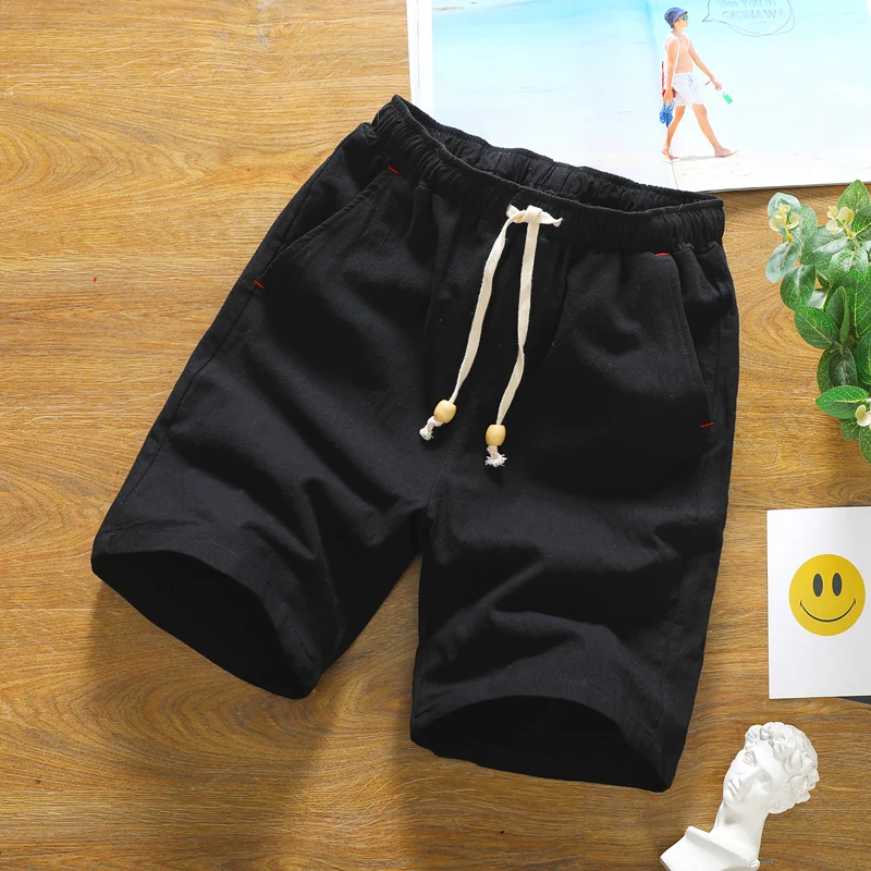

brand men's summer fashion solid color casual shorts Bermuda 2019 thin breathable cotton loose shorts men's short casual fitness