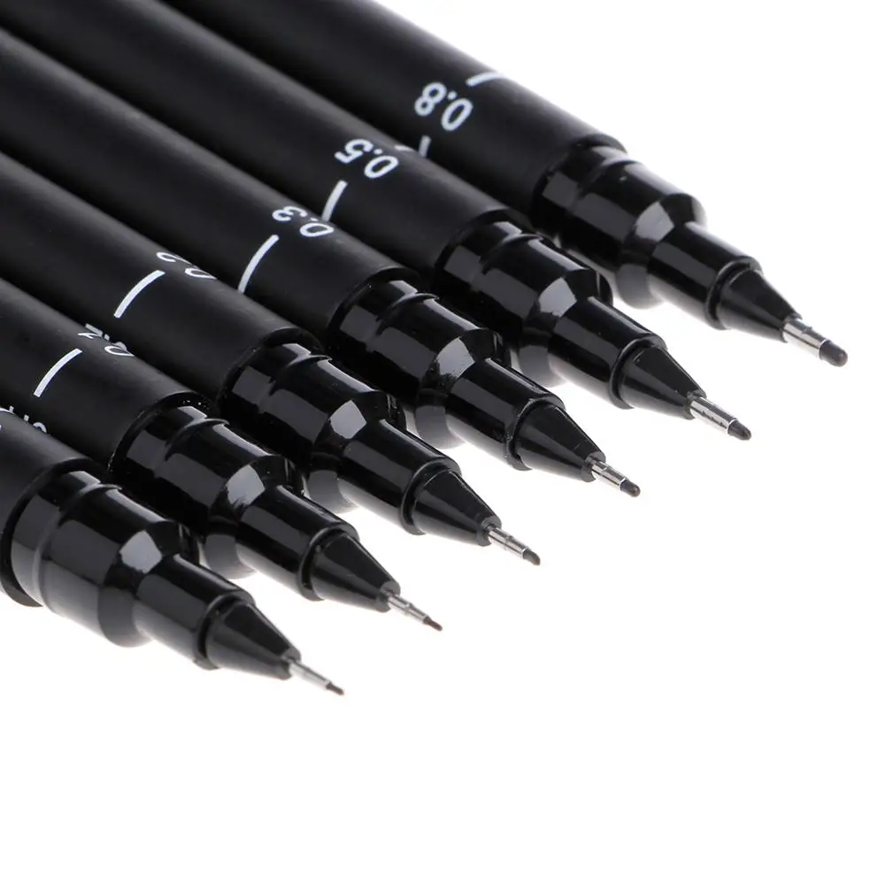 

6pcs Drawing Pen Ultra Fine Line 005 01 02 03 05 08 Needle Point Painting Pens