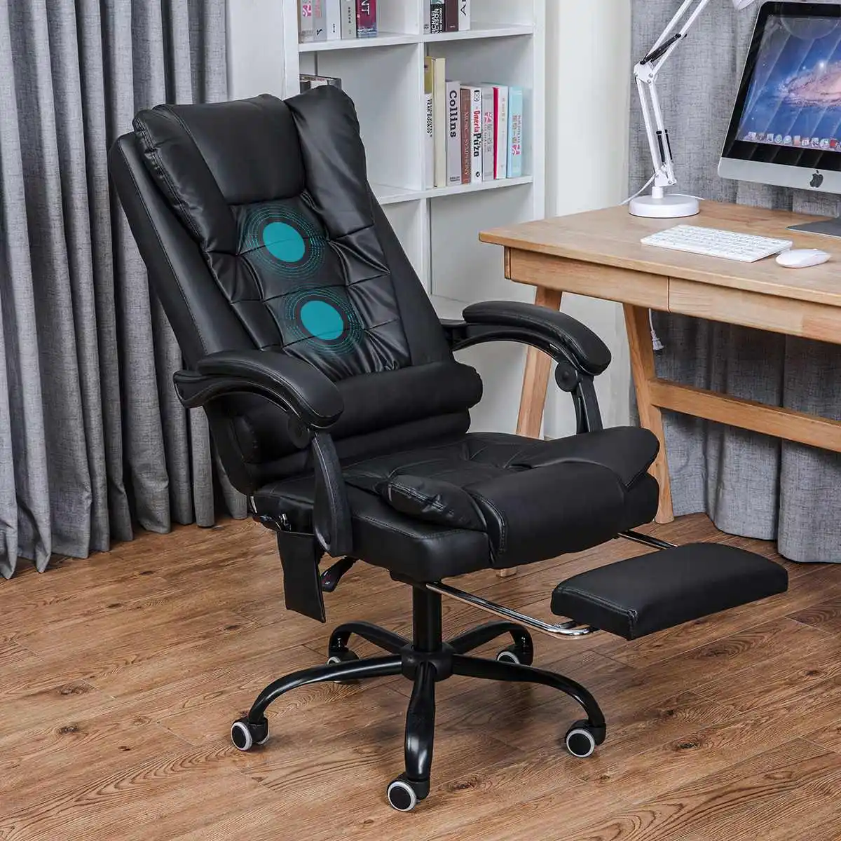 

Вращающийся игровой компьютерный стул, массажные вращающиеся подставки для ног, для дома и офиса, эргономичный подъем, регулируемое настол...