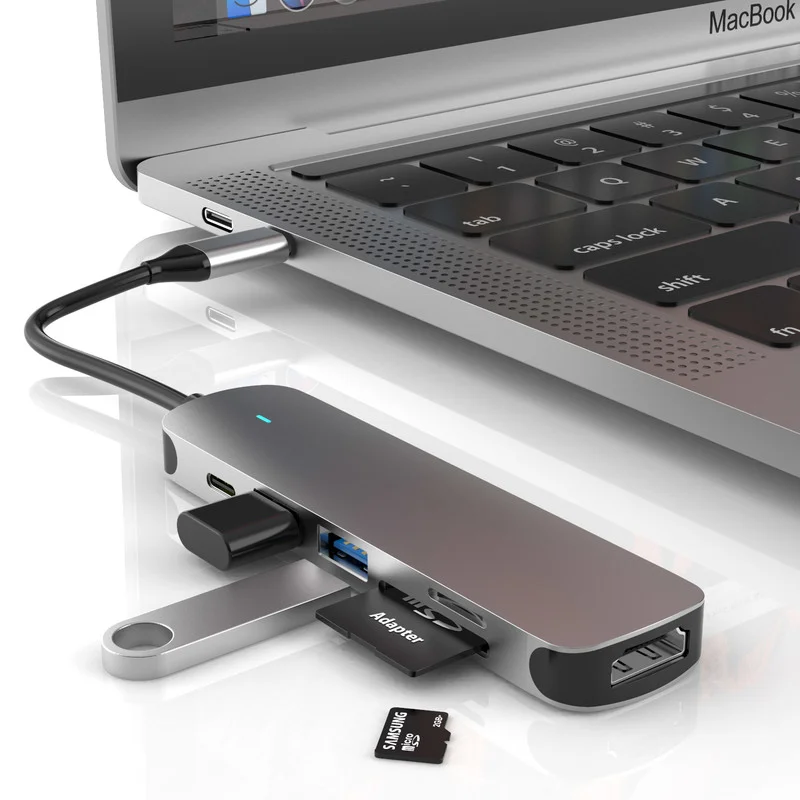 

Docking Station USB C to HDMI USB 3.0 HUB SD TF Dock Station for MacBook Pro Air Dell HP Lenovo Type C Laptop Docking Station
