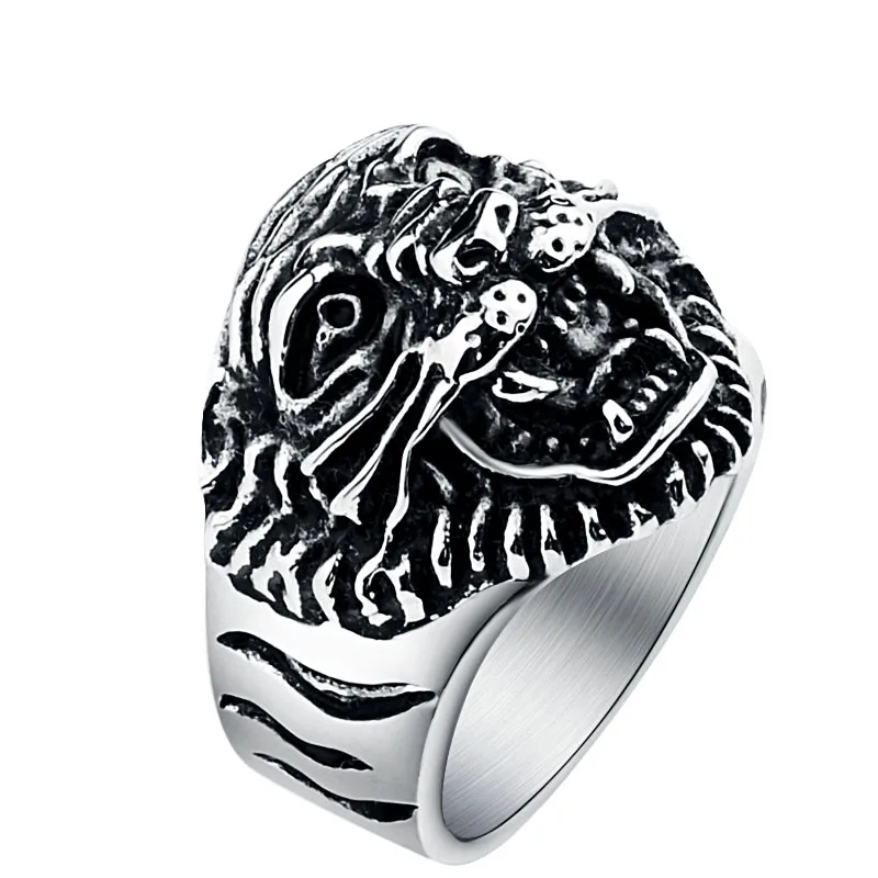Мужское Винтажное кольцо с головой тигра из нержавеющей стали | Украшения и