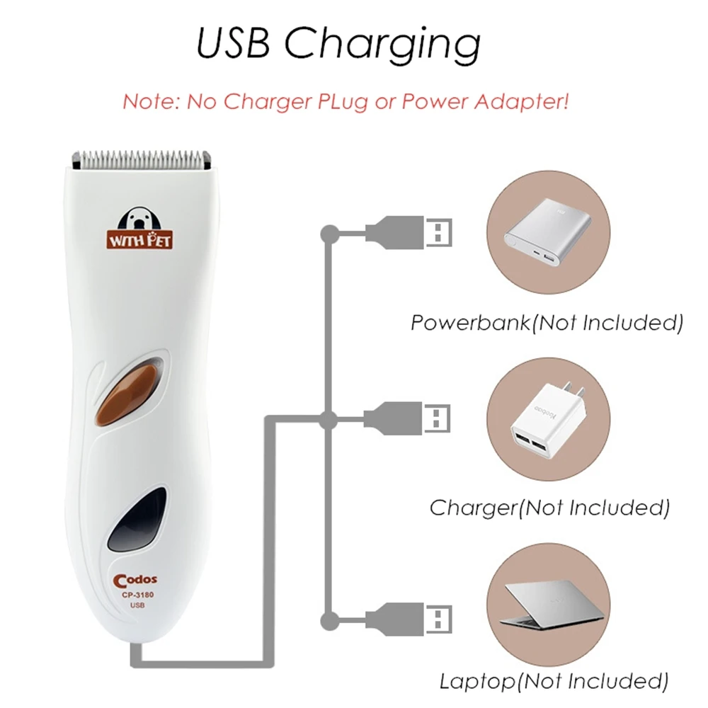 Профессиональный триммер для кошек и собак Codos CP3180 USB зарядка бритва груминга