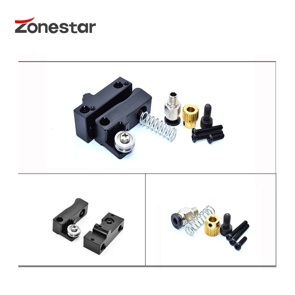ZONESTAR штранг прессования фидера части черный алюминиевый блок DIY комплект