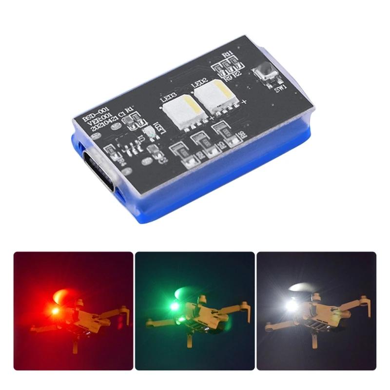 2021 Universal Drone Light 3 Color Adjustable Anti-Collision Lamp 3.5KM Visible 300mA USB-C Compatible with Mavic/Phantom/FIMI