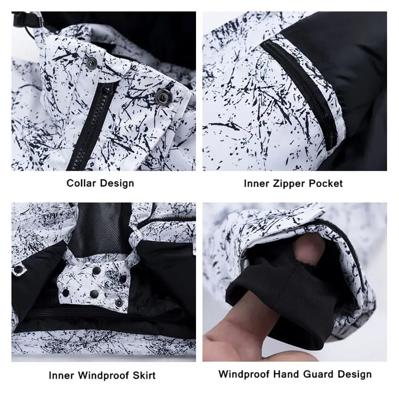 Детская зимняя Лыжная куртка ветрозащитная Водонепроницаемая плотная теплая