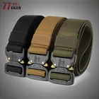 Ремень мужской Тактический с металлической пряжкой, нейлоновый пояс в стиле милитари, брезентовый регулируемый, для выживания в экстренных ситуациях, SWAT