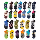 Носки мужские, женские, короткие, с принтом звездной ночи, с фруктовой вышивкой, авокадо, 3 парыпартия, счастье хлопок