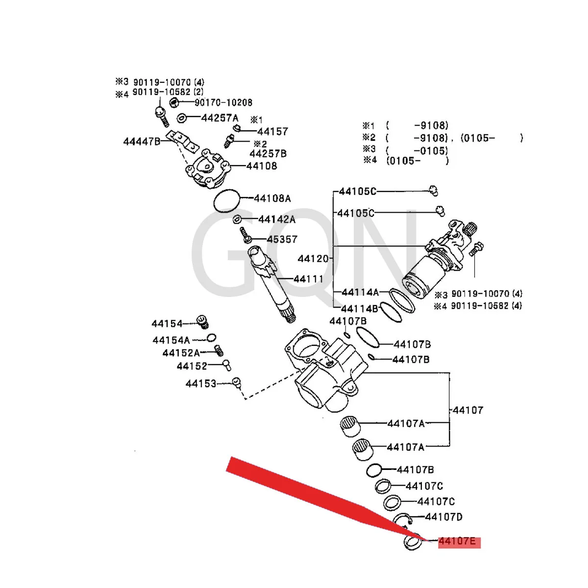 

Oil seal (for power steering housing) 1988-Toy ota HIL UX steering gear oil seal steering gear seal ring steering gear