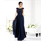 Женское шифоновое платье до пола It's yiiya, темно-синее элегантное платье в пол для матери невесты на молнии сзади на лето 2019