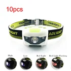 Налобный фонарь компактный, 3 светодиода, 10 шт.