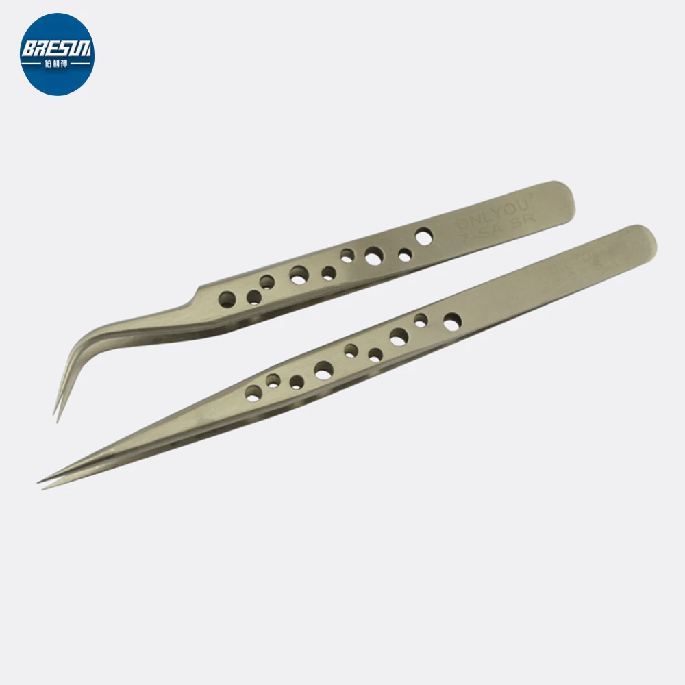 

ONLOYOU 7-SA Super Sharp Stainless Steel Anti-Static Tweezers High Hardness Precision Tweezers Stainless Steel Frosted Tweezers