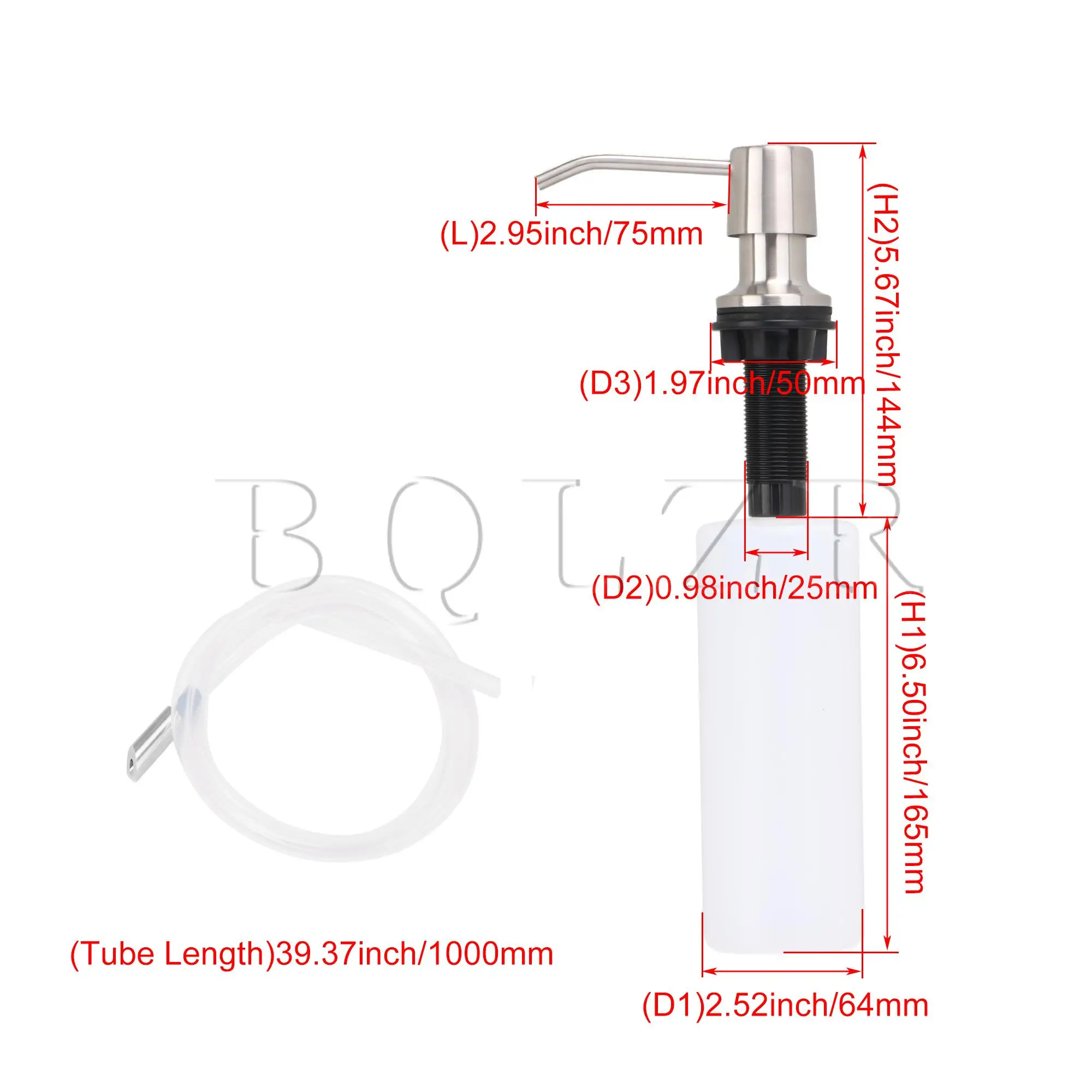 

BQLZR F25-3 Stainless Steel Bathroom Sink Dispenser with Extension Tube Kits