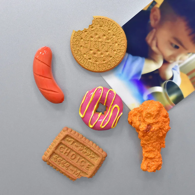 3D магниты на холодильник имитация еды жареной курицы ног обжарки колбасы