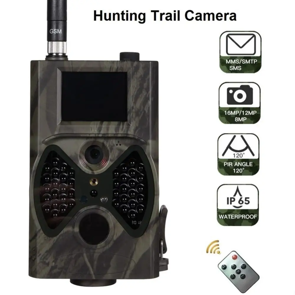 

HC-300M 12MP 940nm Night Vision Hunting Camera MMS Camera Trap Trail Camera MMS GSM GPRS 2G Photo Traps Wild Cameras 30DC10