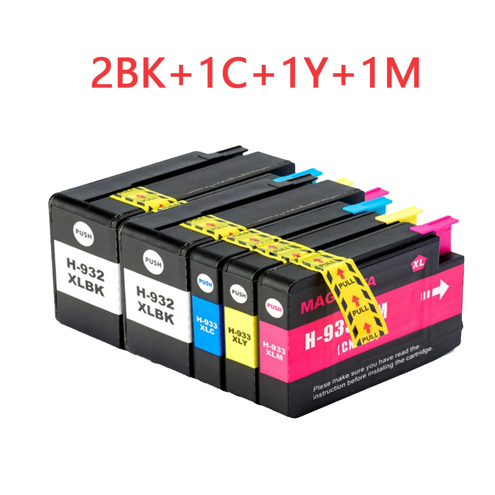 

5PK 932XL 933 for HP932 933XL replacement Ink Cartridge for HP 932 Officejet 6100 6600 6700 7110 7610 7612 Printer