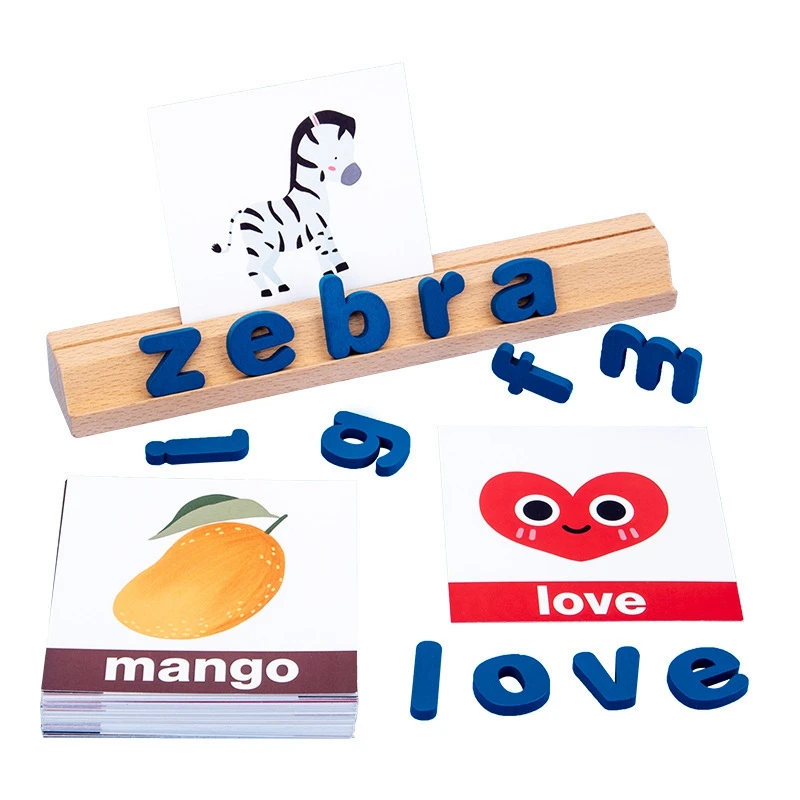 

English Letter Recognition Word Spelling Puzzle Card Game Preschool Early Education Toys for Kids