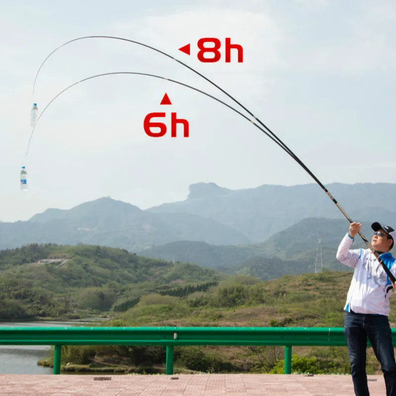 8H 6H Super Hard Tilapia Fishing Rod Carbon Fiber Telescopic Wedkarstwo Olta Hand Pole 2.7M-5.4M Black Pit Fishing Sticks enlarge