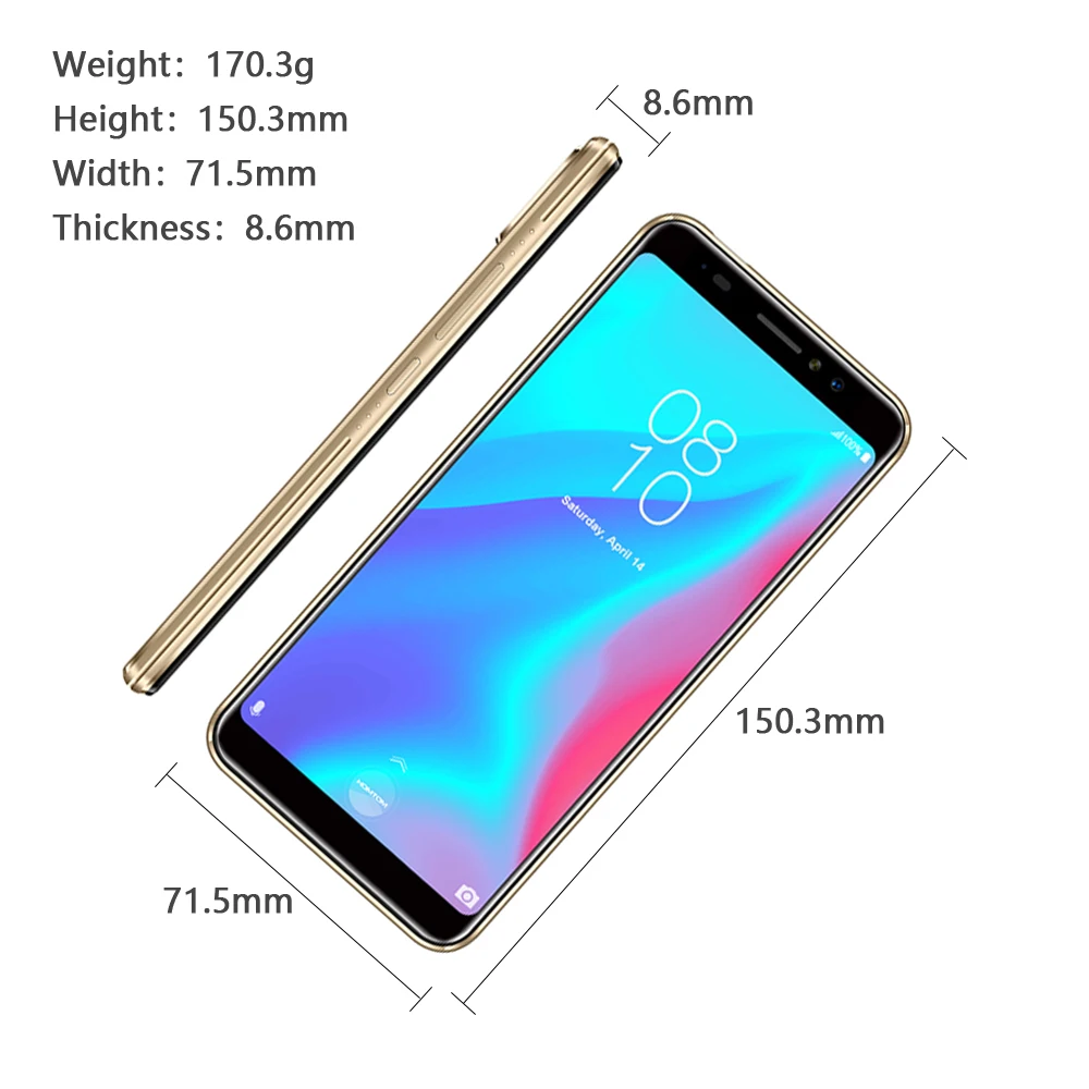 HOMTOM C8 смартфон 2 Гб RAM 16 ROM 5 &quot4G LTE телефон MTK6739 четырехъядерный Android 8 1 8.0MP отпечаток