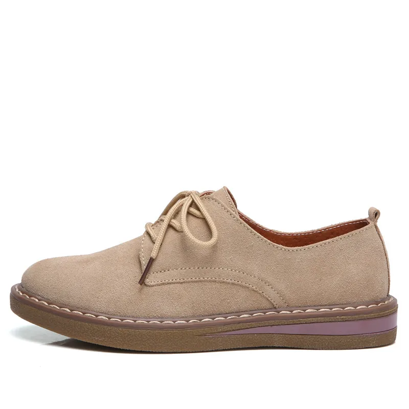 

Cow suede leather ladies flat shoes spring ladies loafers casual shoes