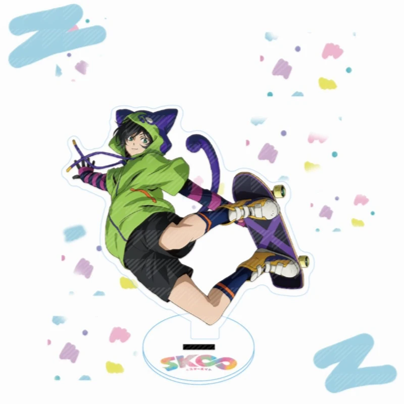 

Skating Anime SK the Infinity Board-skating Figures Acrylic Stand Models Cute High Definition Desk Plate Decor Ornaments 15cm