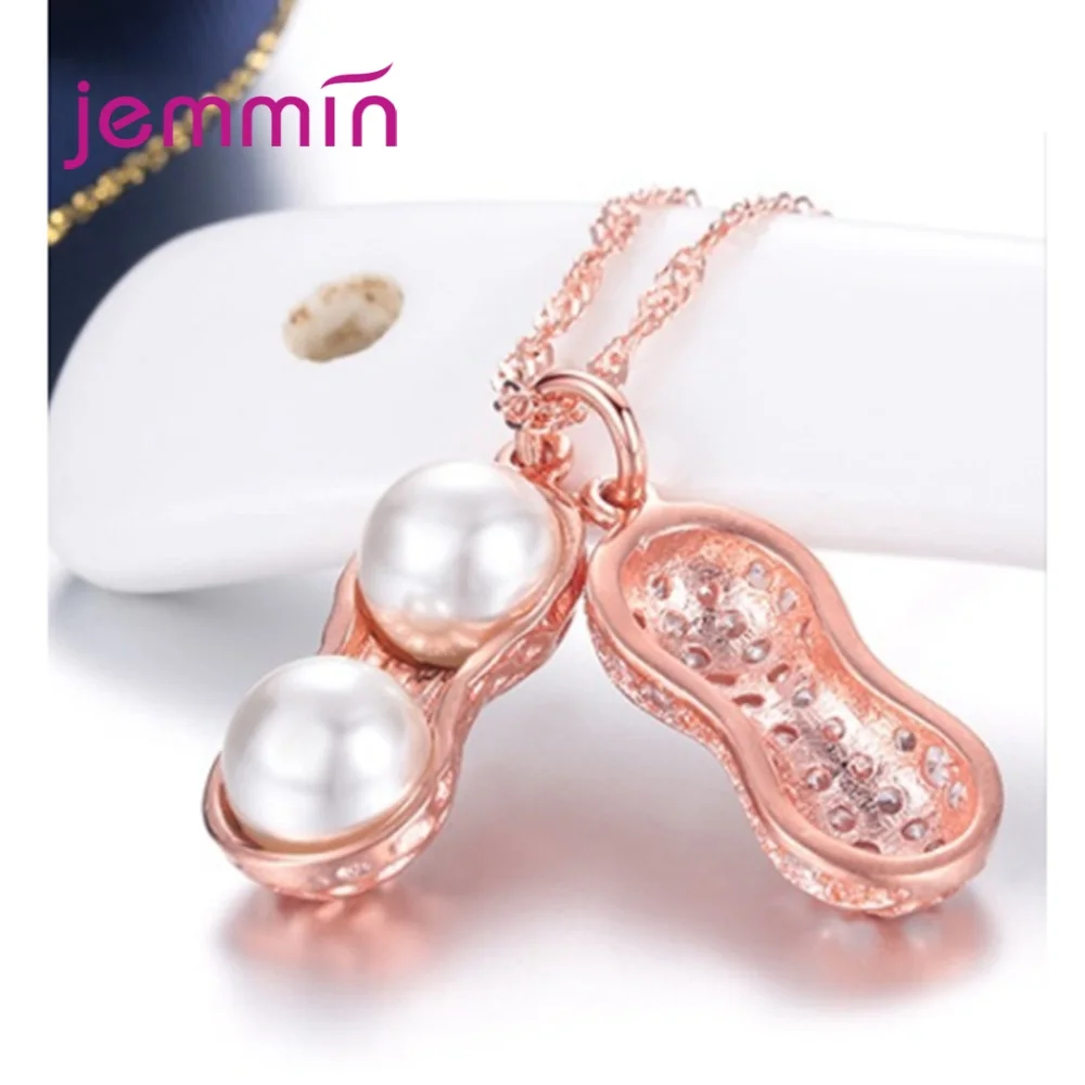 Быстрая отправка чистое серебро 925 пробы арахис/цветок/сердце ожерелья с кулоном