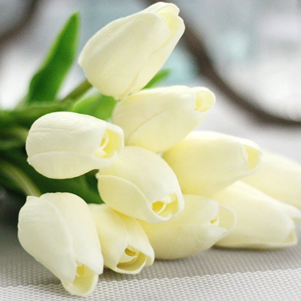 

18/22/24/30pcs Tulip Artificial Flowers Real touch artificiales para decora Bouquet Flowers For Home Gift Wedding Decorative
