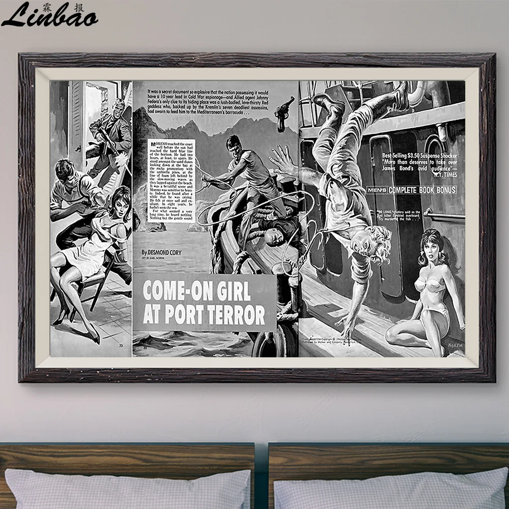 

V423 1966 come on girl at port terror Vintage Classic MoviePrint Silk Poster Home Deco Wall Art Gift