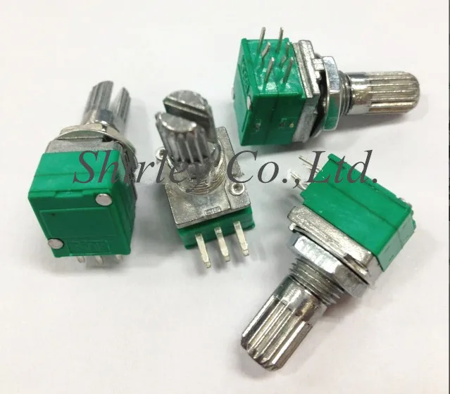 100% new Taiwan Potentiometer with Switch R097B5K B10K B20K B50K B100K High-precision plus or minus 10% double 6-pin R097 volume |
